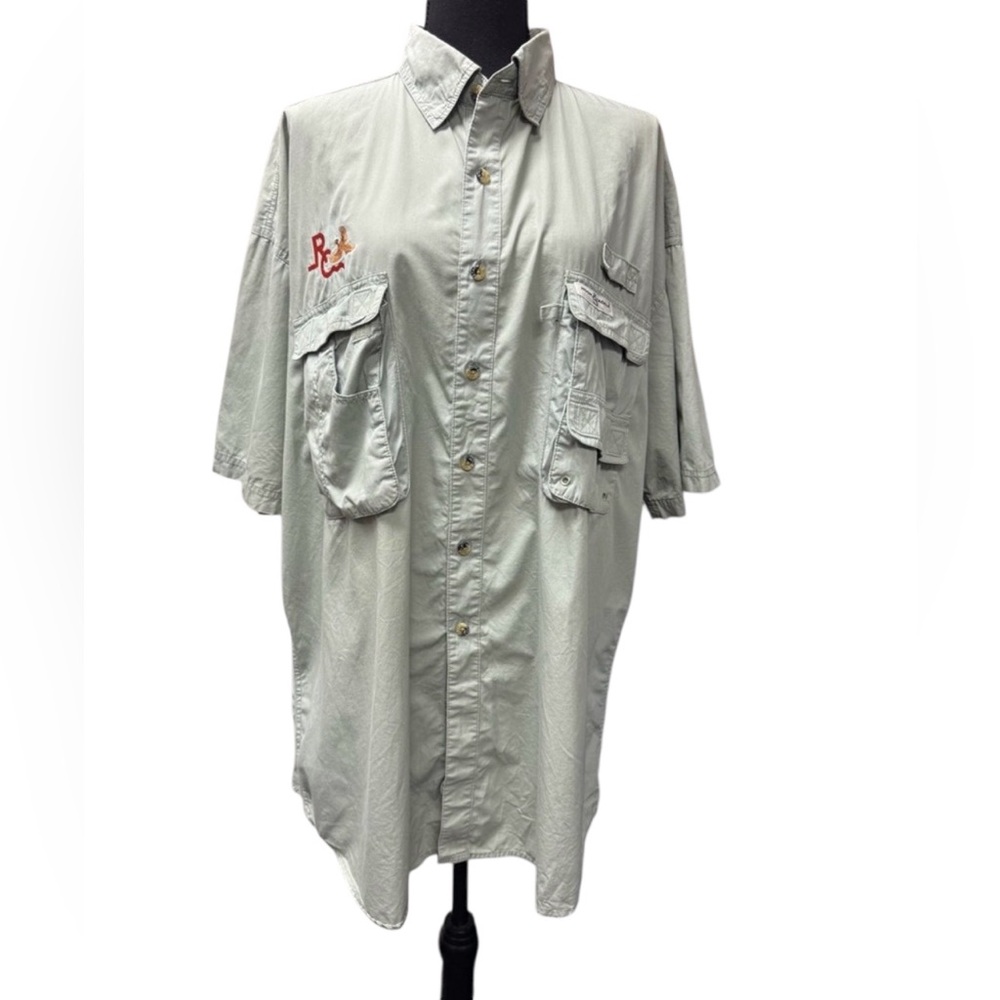Hook&Tackle High Tech Fishing Gear Men's Short Sleeve Button Down Shirt size XL - Picture 2 of 12